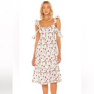 MAJORELLE white eyelet floral dress